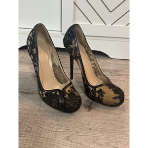 Alexander McQueen Black Nude Lace Heels Y2K Stiletto Pumps Sz 40